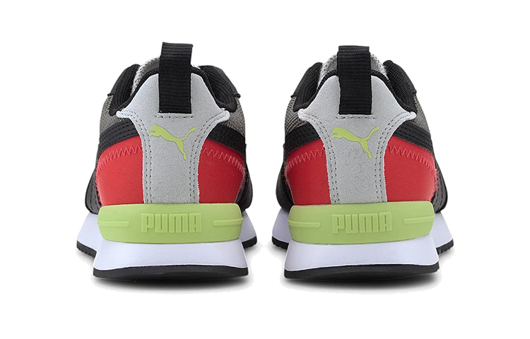 (GS) PUMA R78 Low Top Running Shoes Black/White/Red 373616-07