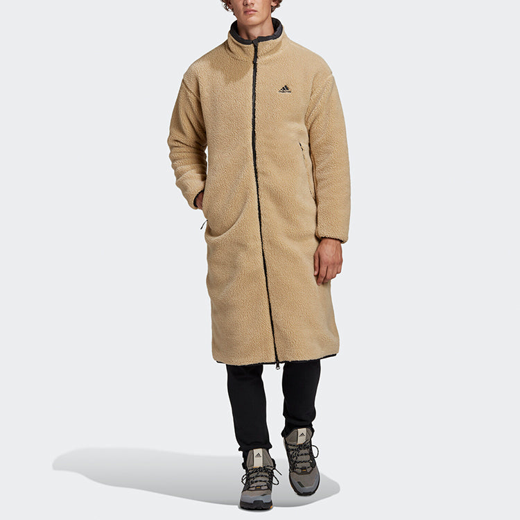 adidas Stay Warm Reversible mid-length Stand Collar Jacket Beige GP5514