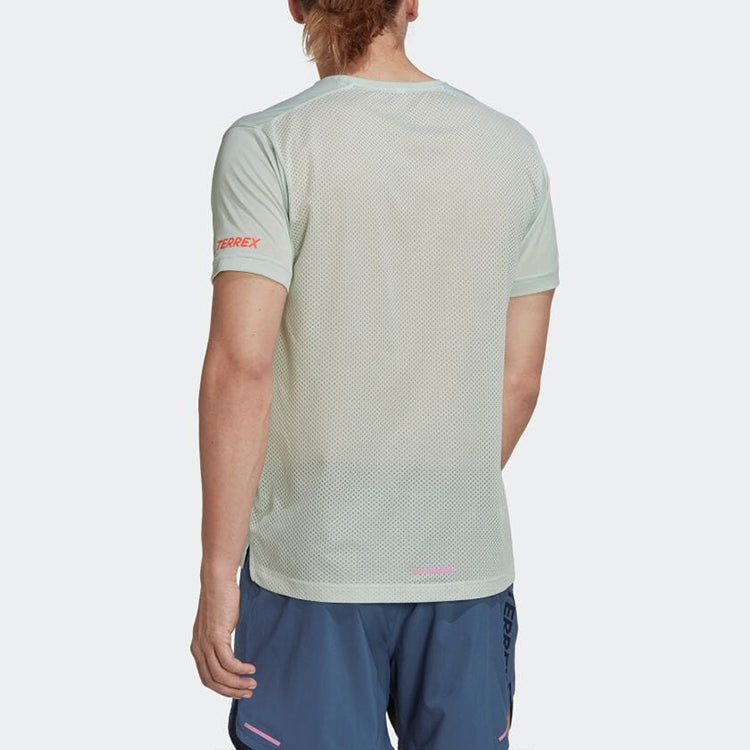 Men's adidas Alphabet Logo Printing Round Neck Short Sleeve Japanese Version Green T-Shirt HI6196