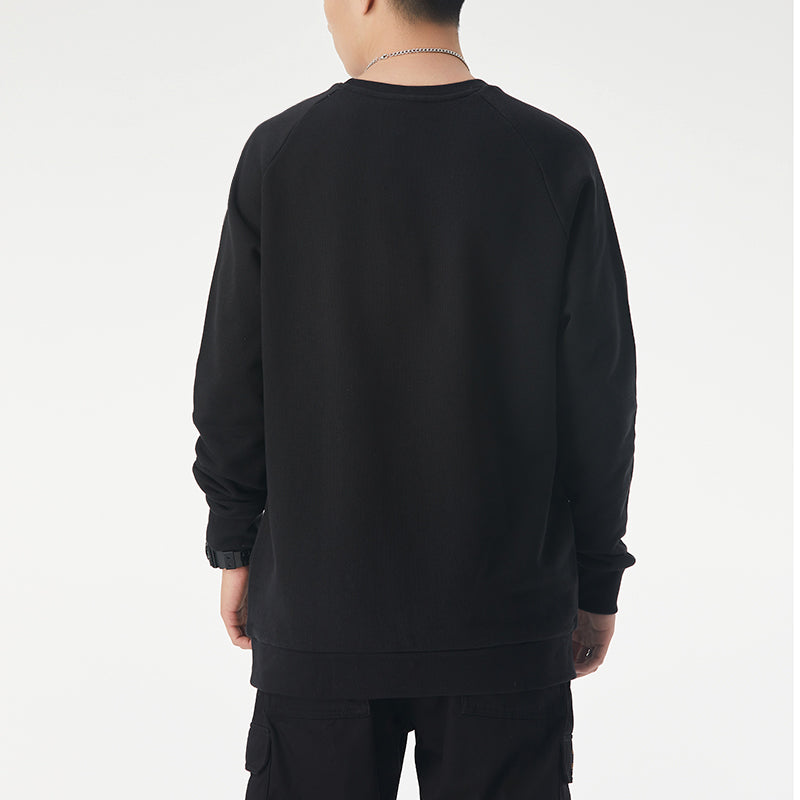 adidas originals logo Loose raglan sleeve Pullover Round Neck Black GD2540