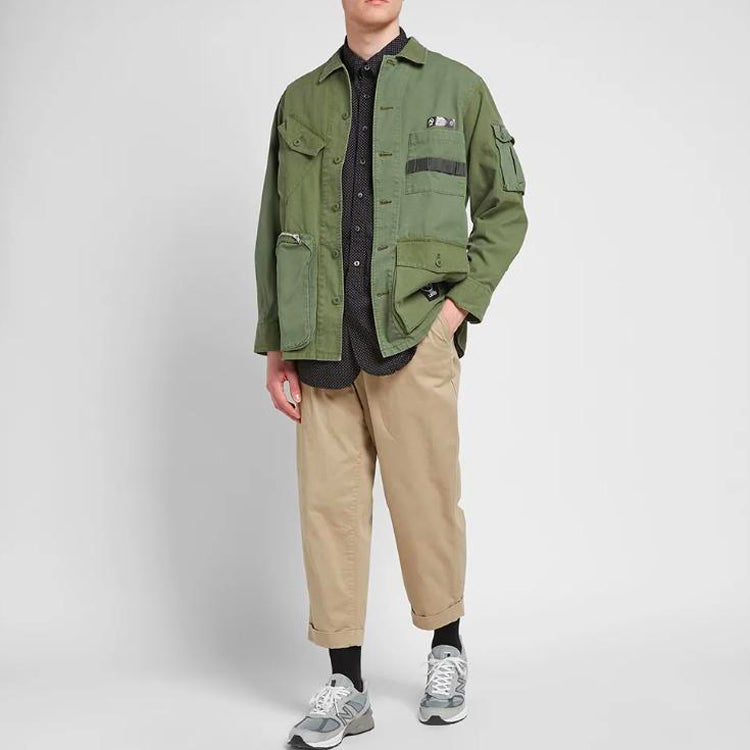 NEIGHBORHOOD QM Shirt Cargo Multiple Pockets Jacket Unisex Green 192AQNH-SHM05-OD