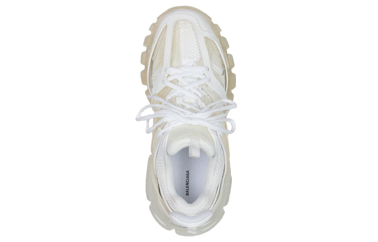 Balenciaga Track Clear Sole Low Mesh Nylon Sneakers White 647742W3BM19000