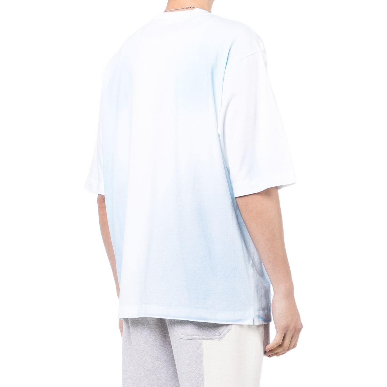 Men's Off-White FW22 Logo Printing Round Neck Short Sleeve Blue White T-Shirt OMAA119G21JER0010145