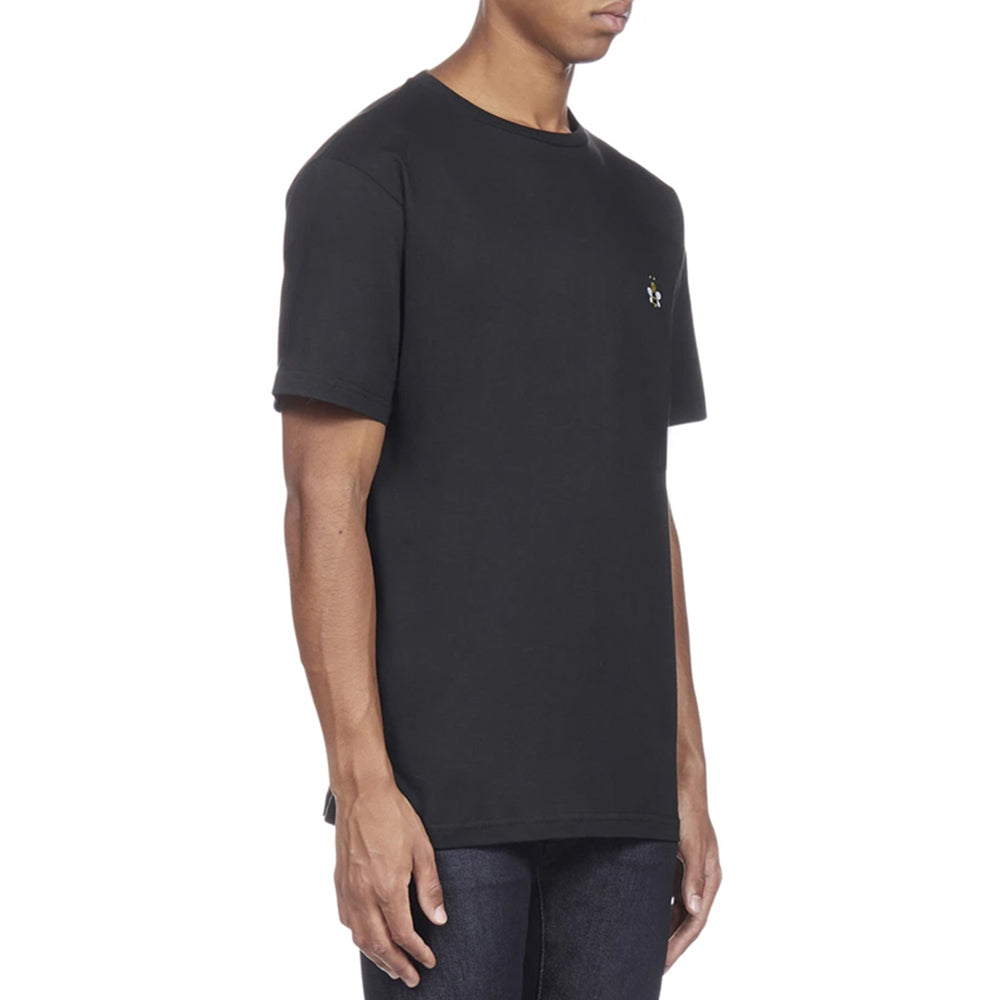 Men's DIOR FW21 Small Bee Embroidered Short Sleeve Black T-Shirt 923J611-W6041-982