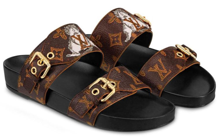 (WMNS) LOUIS VUITTON LV Bom Dia Monogram Flat Mules 'Brown' 1A52HW