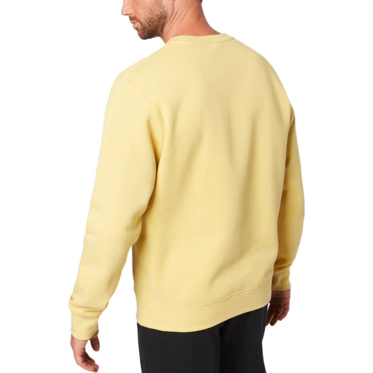 Nike Sportswear Club Solid Color Logo Embroidered Round Neck Long Sleeves Yellow BV2662-700