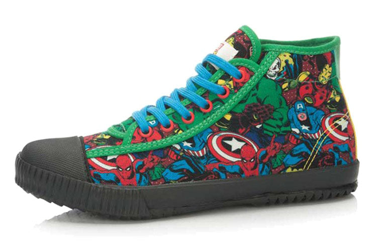 (WMNS) Li-Ning x MARVEL Comics Graphic Classic Canvas Shoes 'Black Green' ALAK124-3