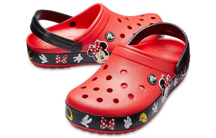 Crocs Crocband Cartoon Mickey Mouse Wear-Resistant Unisex Red Black Sandals 'Red Black' 204936-90H