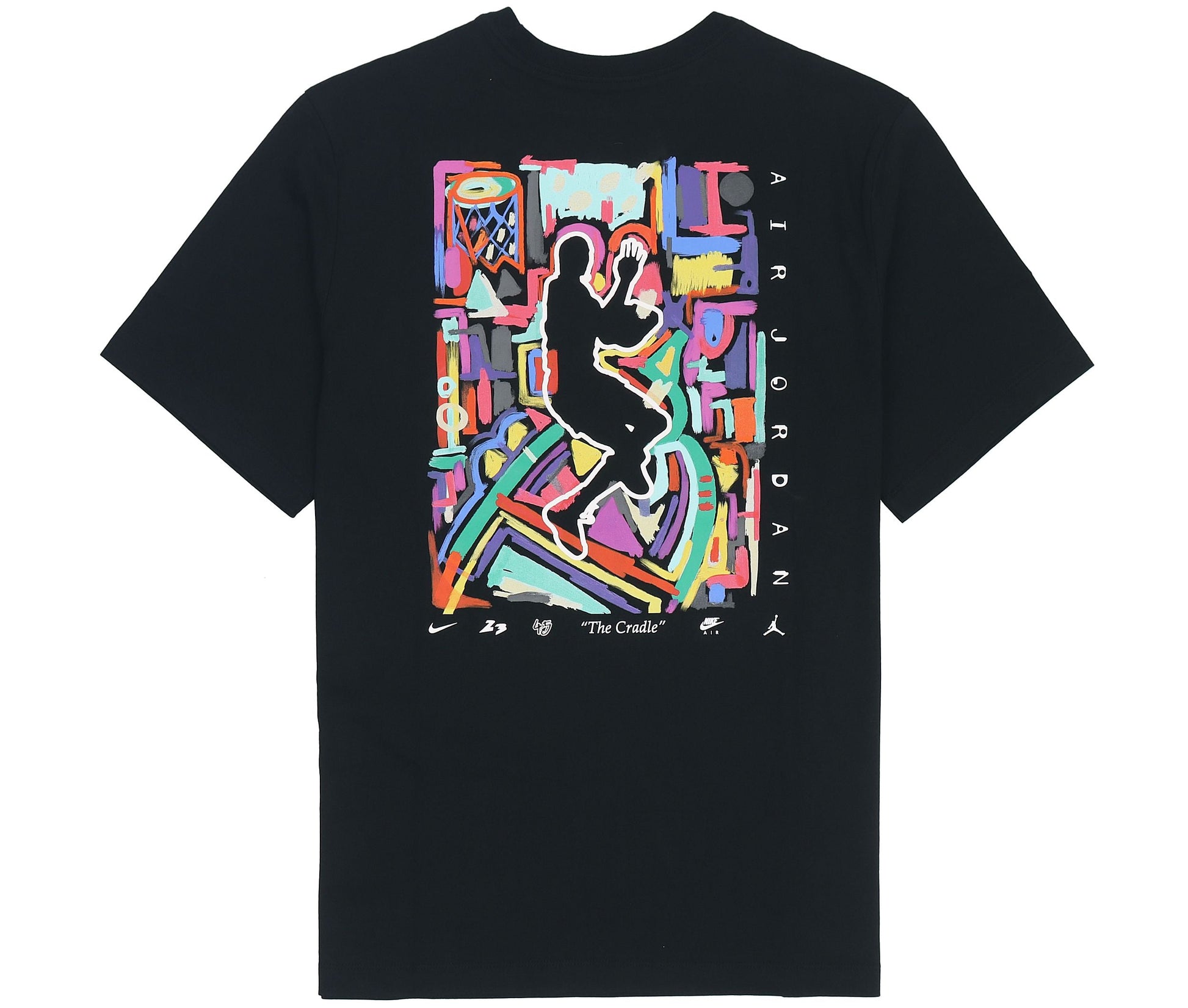 Air Jordan Brand Multi-Color Logo Printing Round Neck Short Sleeve Black DM3079-010