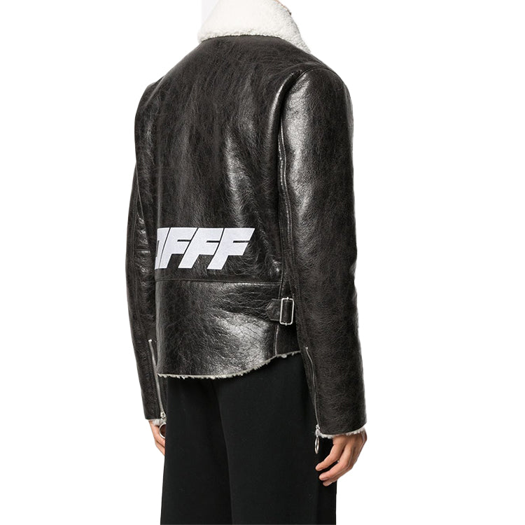 Off-White FW20 Logo Print Aviation Jacket OMJA047E20LEA0011001