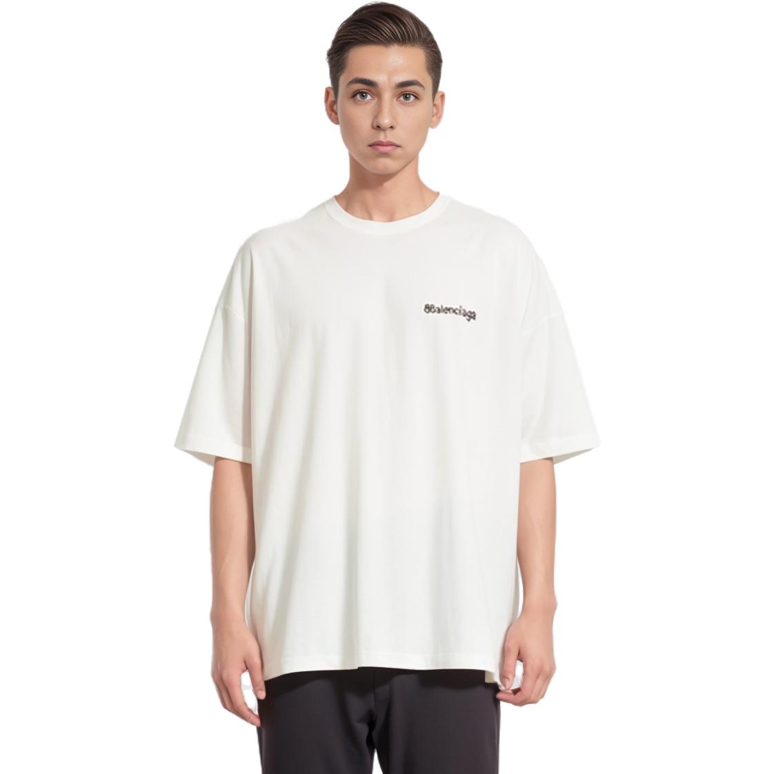 Balenciaga BB Logo T-Shirt 'White' 612966TOVO99081