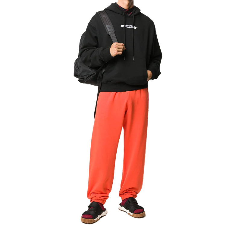 Off-White FW20 Printing Hooded Pullover Men Black OMBB037E20FLE0011001