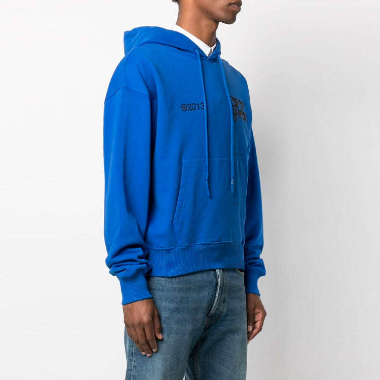 Off-White SS21 Alphabet Printing Pullover Loose Fit Blue OMBB037S21FLE0044510