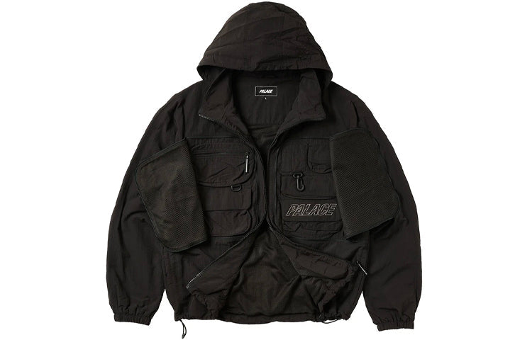 PALACE Zipper Multiple Pockets Alphabet Logo Jacket Unisex Black P20JK009