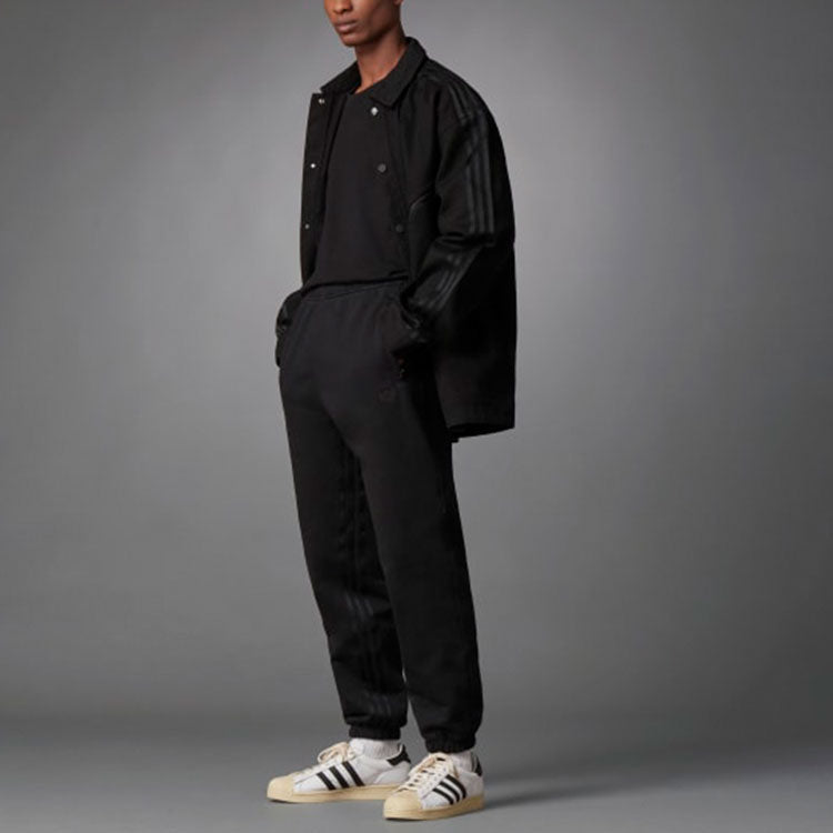 adidas originals Blue Version Series Solid Color Casual Sports Long Pants Black H23150