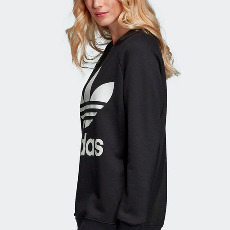 (WMNS) adidas originals Large Logo Pullover Black DH3129