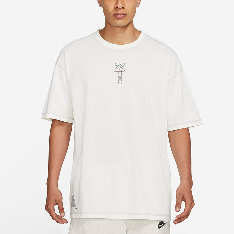 Nike Sportswear Printing Loose Sports Short Sleeve Creamy White DD1412-901