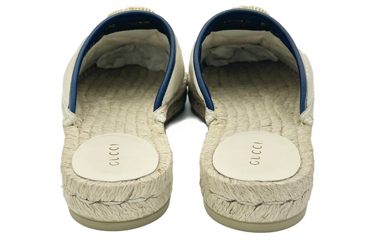 (WMNS) Gucci Leather Espadrilles With Double G Slides 'White' 628565-BKO60-9087