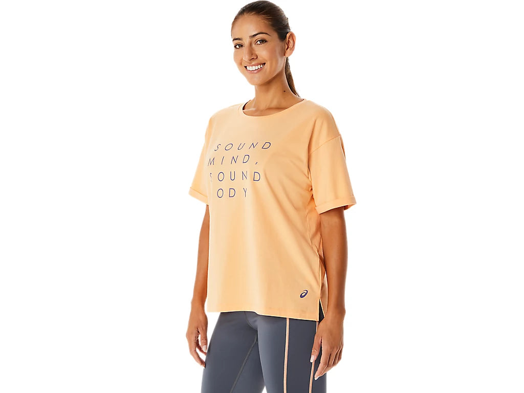 (WMNS) ASICS Training Core Relaxed Graphic T-Shirt 'Orange'  2032C717-800