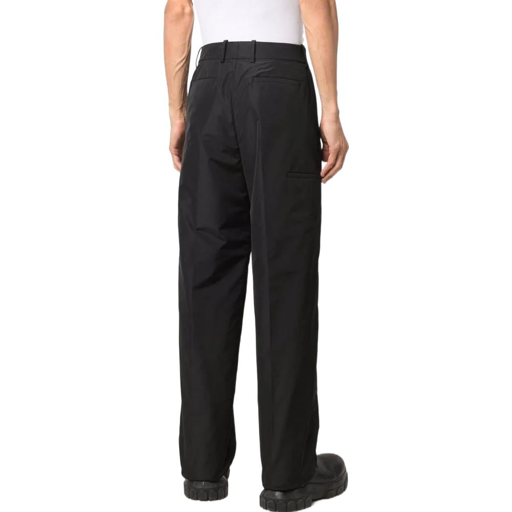 Men's Off-White SS22 Solid Color Straight Casual Pants/Trousers Black OMCA194F21FAB00210001000