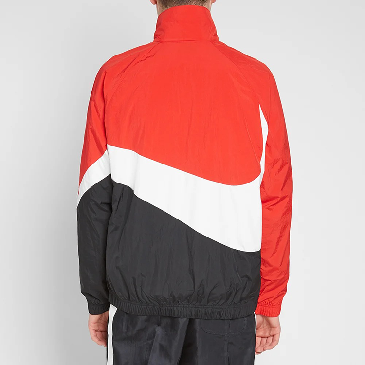 Nike Large Swoosh Zipper Jacket Black White Red AR3132-657