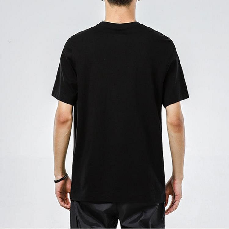Men's Nike Logo Printing Sports Round Neck Short Sleeve Black T-Shirt DJ1396-010