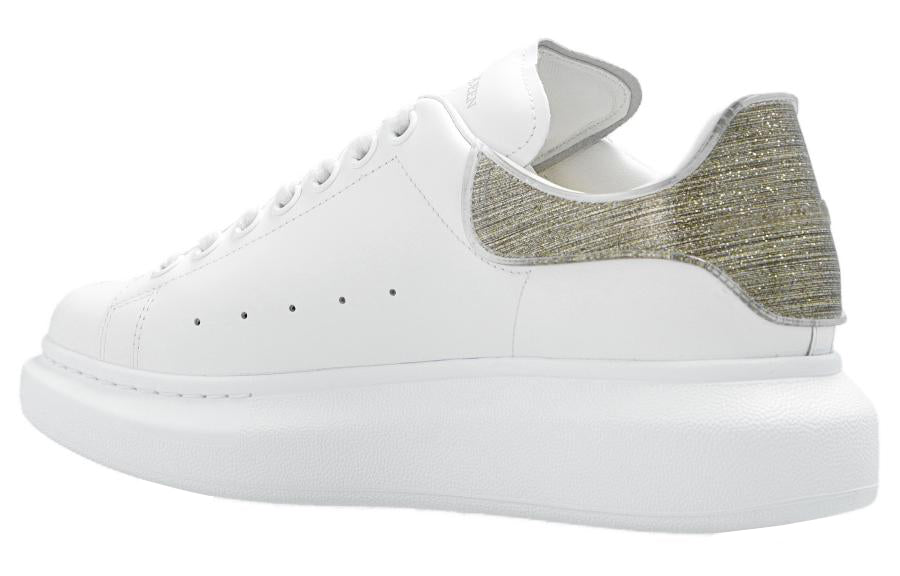 (WMNS) Alexander McQueen Oversized Leather Sneakers 'White Grey' 733010WICYK9075