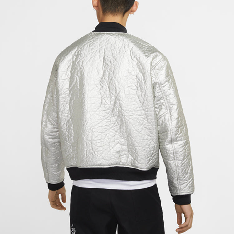 Air Jordan 23 Engineered MA-1 Zipper Sports Stay Warm Jacket Silver White CD5713-095