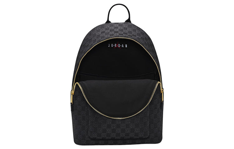 Air Jordan Gold Logo Monogram Backpack 'Black' FJ6784-010