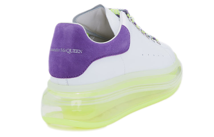 (WMNS) Alexander McQueen Neon Sole Leather Sneakers 'White Purple' 612744WIA4G9333