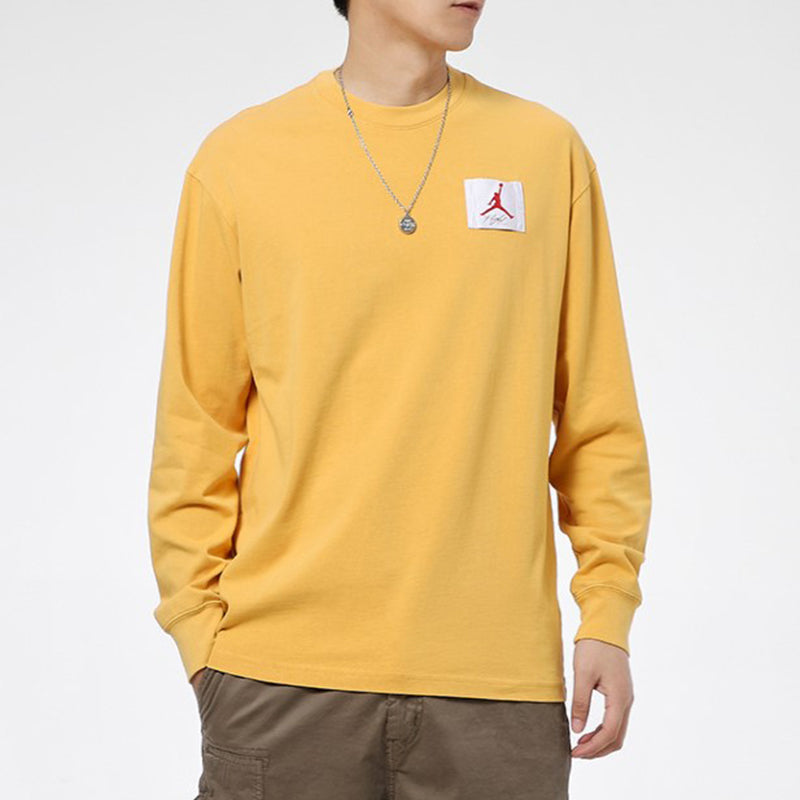 Air Jordan Logo Print Crew-neck Sports 'Flight Yellow' DD0966-217