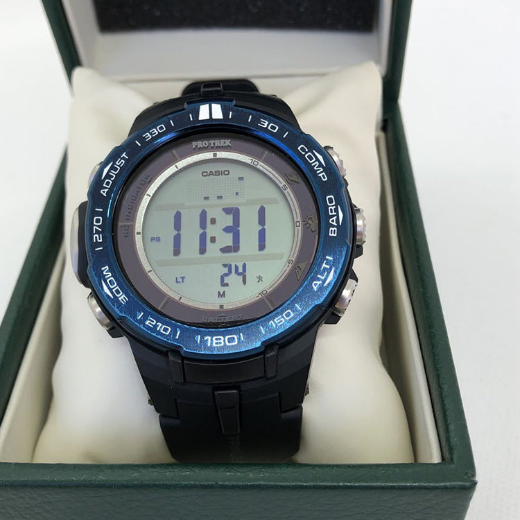 CASIO Waterproof Sports Shockproof Solar Powered Mens Black Digital PRW-3100YB-1ER