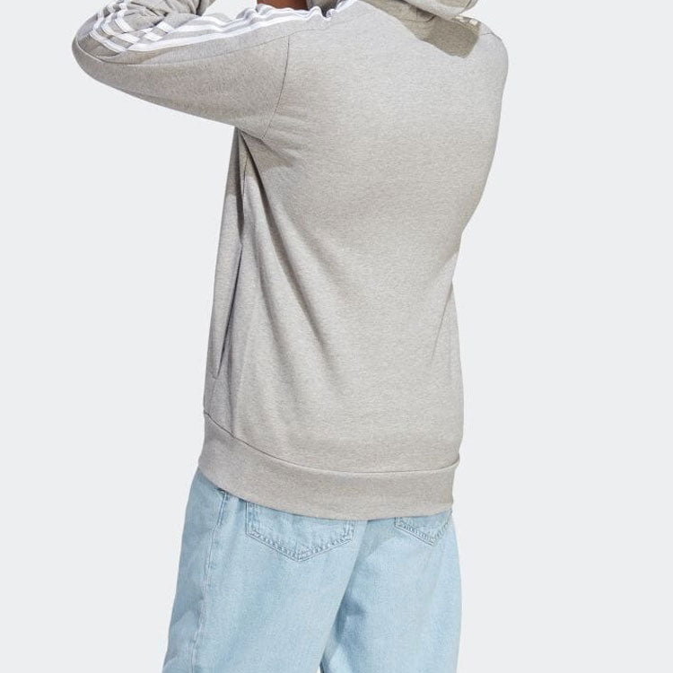 adidas French Terry 3-Stripes Full-Zip Hoodie 'Medium Grey Heather' IC9833