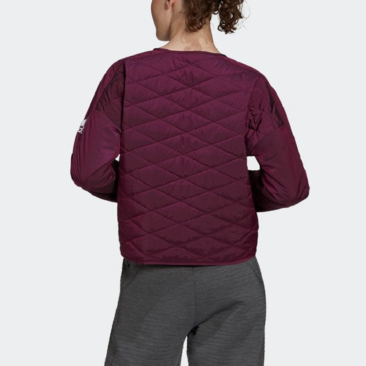 (WMNS) adidas W ZNE Padded JK Cardigan Casual Sports Jacket Wine Red FS2434