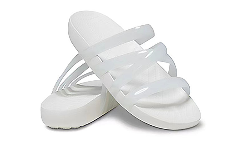 (WMNS) Crocs Splash Glossy Strappy Sandal 'White' 208537-100