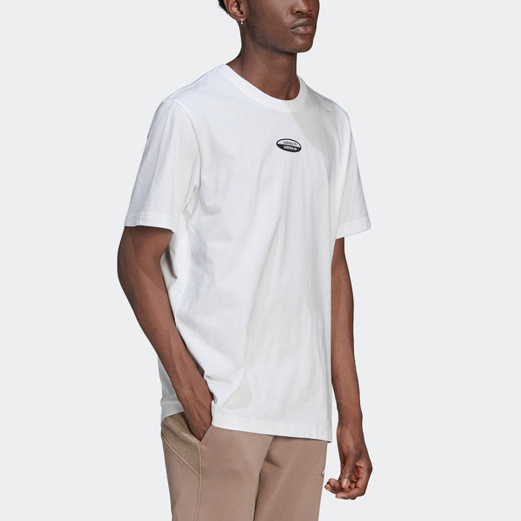 adidas originals SS22 Casual Back Printing Round Neck Short Sleeve White HC2776