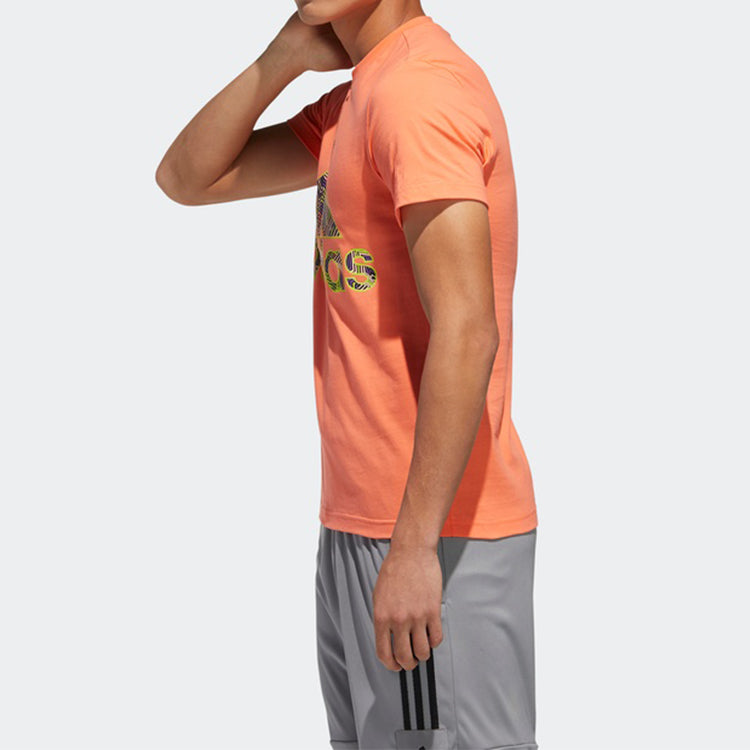 adidas Apac Smr Bos Printing Basketball Sports Short Sleeve Red Fluorescence GK1705