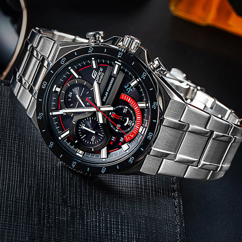 CASIO Quartz EDIFICE Waterproof Mens Silver Analog EQS-920DB-1A