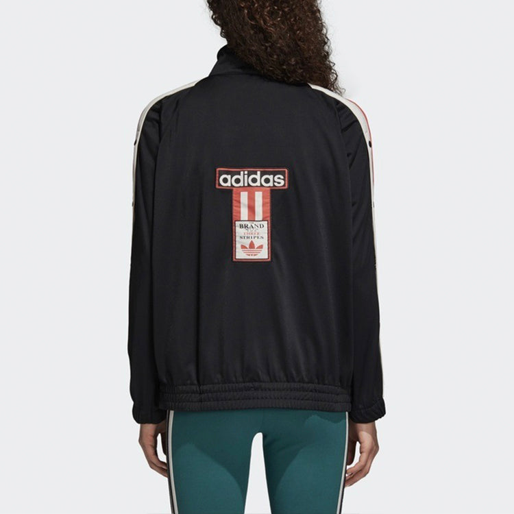 (WMNS) adidas originals Track Top Jacket 'Black/Red' DN6672
