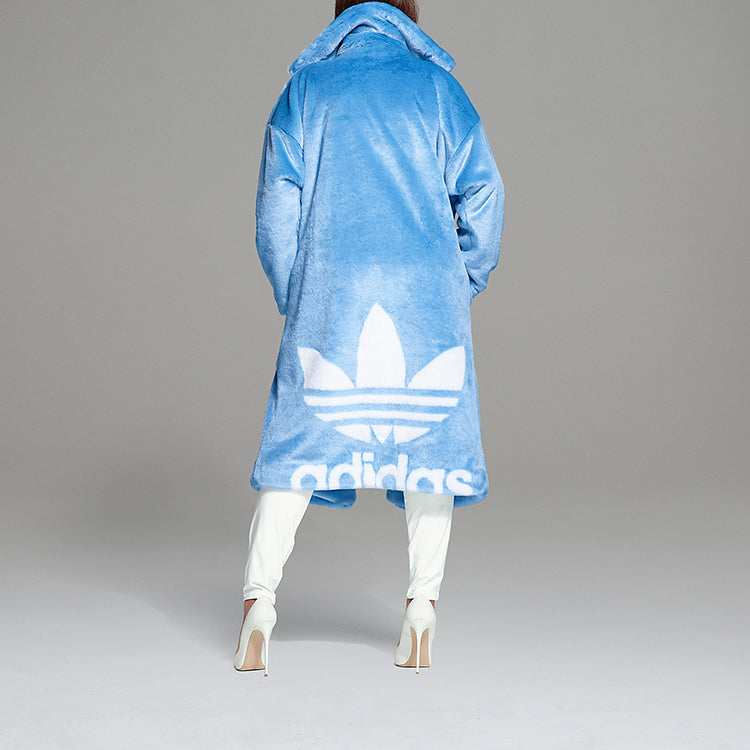 adidas originals x Ivy Park Crossover Plush Long Large Jacket Couple Style Blue H18983