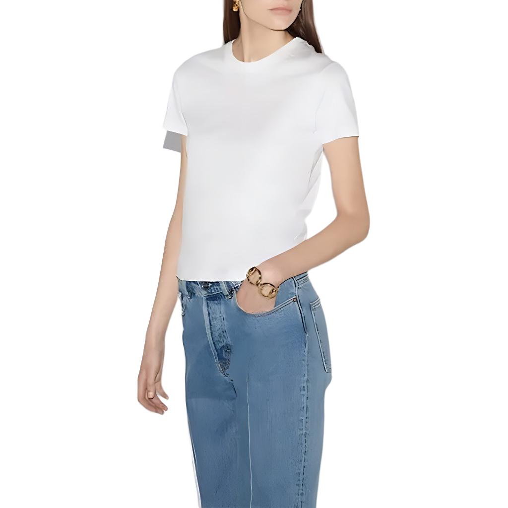 (WMNS) Gucci Cotton Jersey T-shirt 'White' 787299-XJGMN-9692