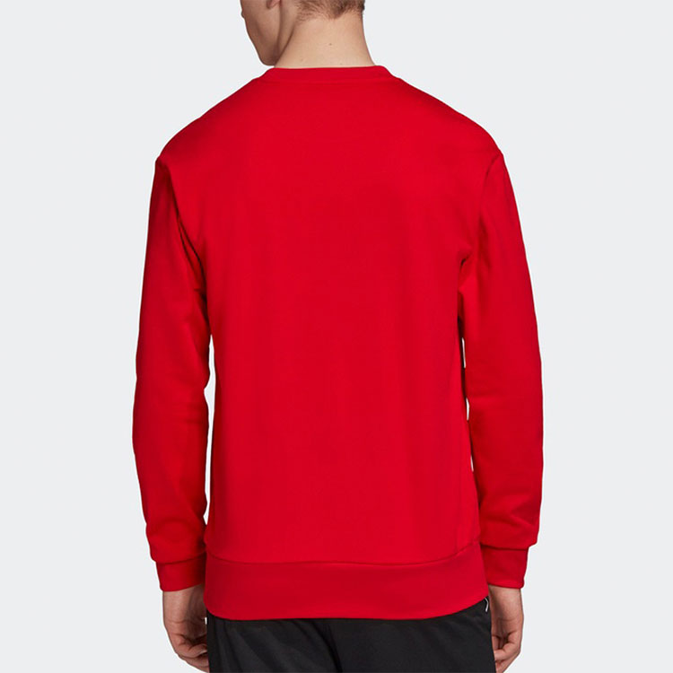 adidas Cny Crew Subject Fleece Stay Warm Loose Basketball Sports Round Neck Red FT9759