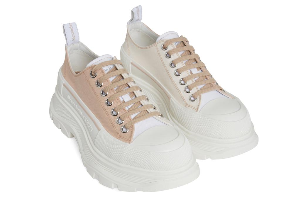 (WMNS) Alexander McQueen Tread Slick Lace Up Sneakers 'Pink White' 697072W4TGS5375