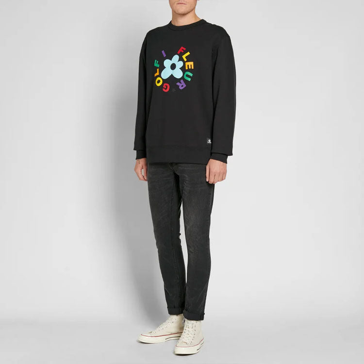 Converse x Golf Le Fleur Crew Sweatshirt Asia Sizing 'Black' 10009027-A01