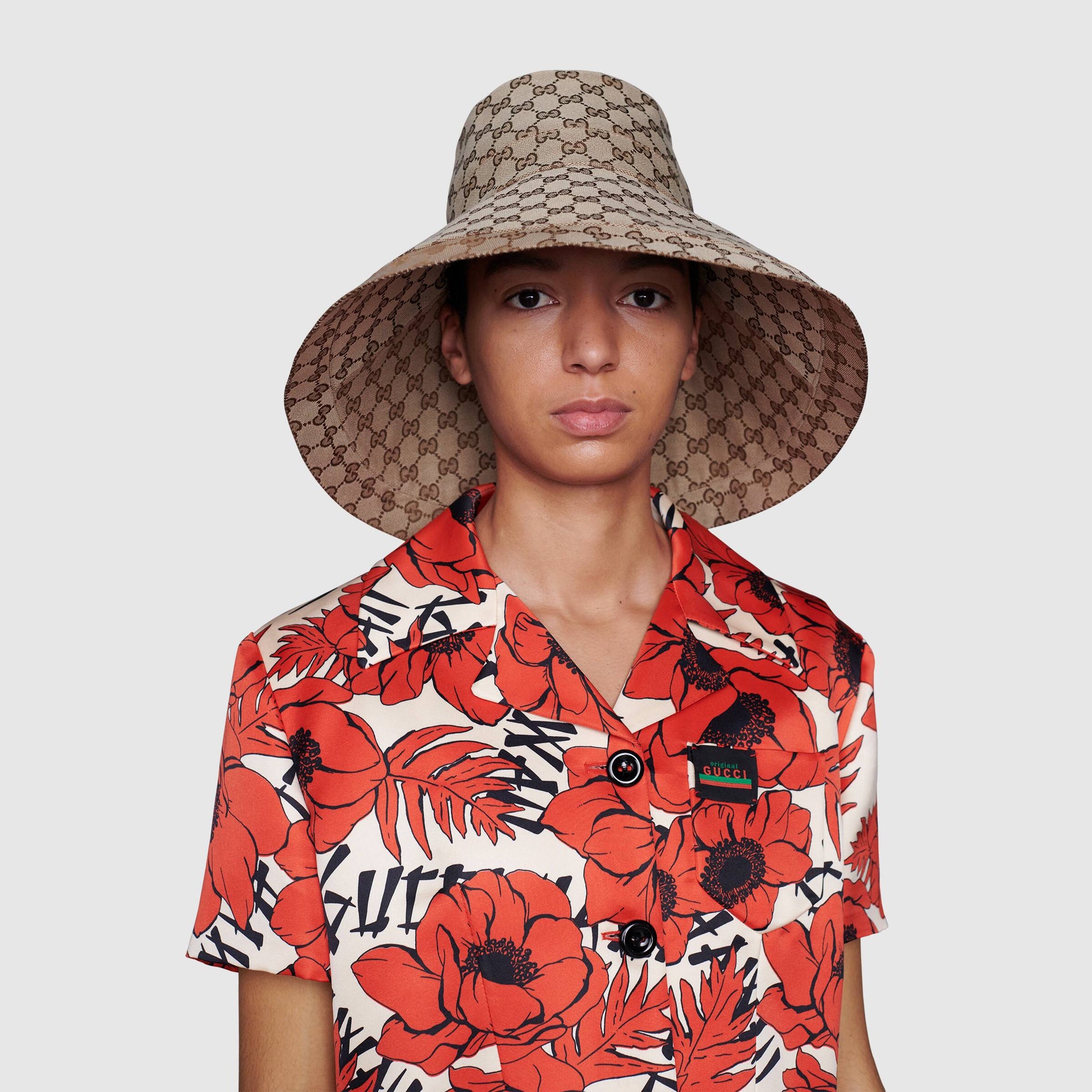 Gucci GG Canvas Wide Brim Hat 'Beige/Ebony' 631958-KQW00-9700
