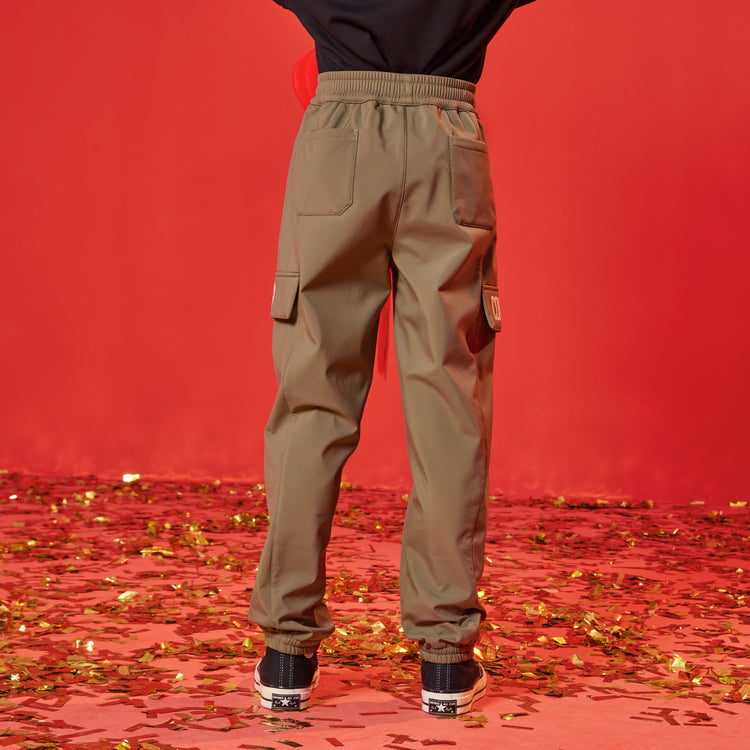(GS) Converse Solid Color Elastic Waist Pants Asia Sizing 'Olive Green' CV2312128GS-001