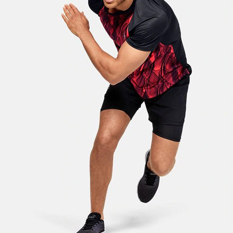 Men's Under Armour UA Qualifier Running Sports Short Sleeve Red 1350133-628