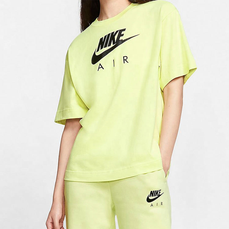 (WMNS) Nike Air Alphabet Logo Printing Sports Short Sleeve Yellow CJ3106-367