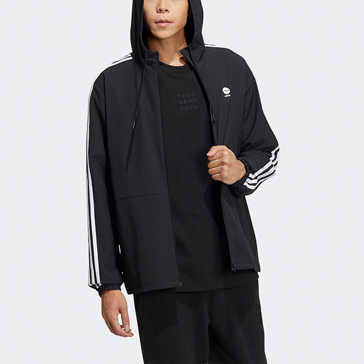 adidas neo Stripe Hooded Jacket Black HD4670