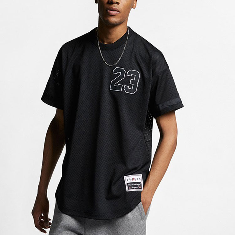 Men's Air Jordan Sports Basketball Black Jersey AO2827-010